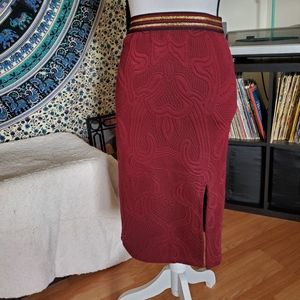 Anthropologie Maeve Wine Pencil Skirt w/ Slit